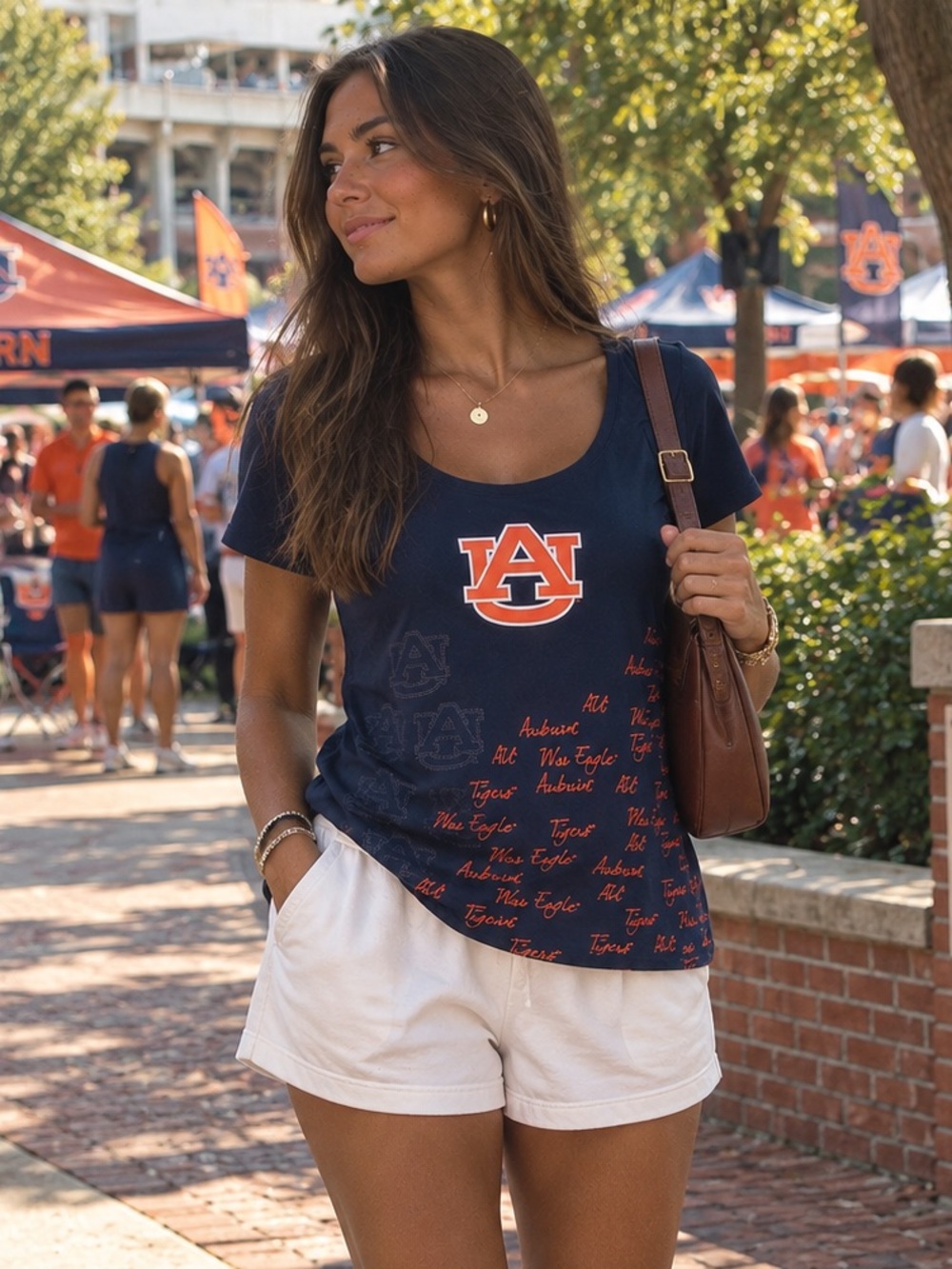 Emerson Street Auburn Tigers Embroidered War Eagle Collegiate Game Day Shirt L